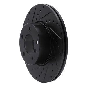 BMW 430i xDrive Brake Rotor (1) - Front Left - R1 Concepts - Drilled & Slotted - Black - `07-`21